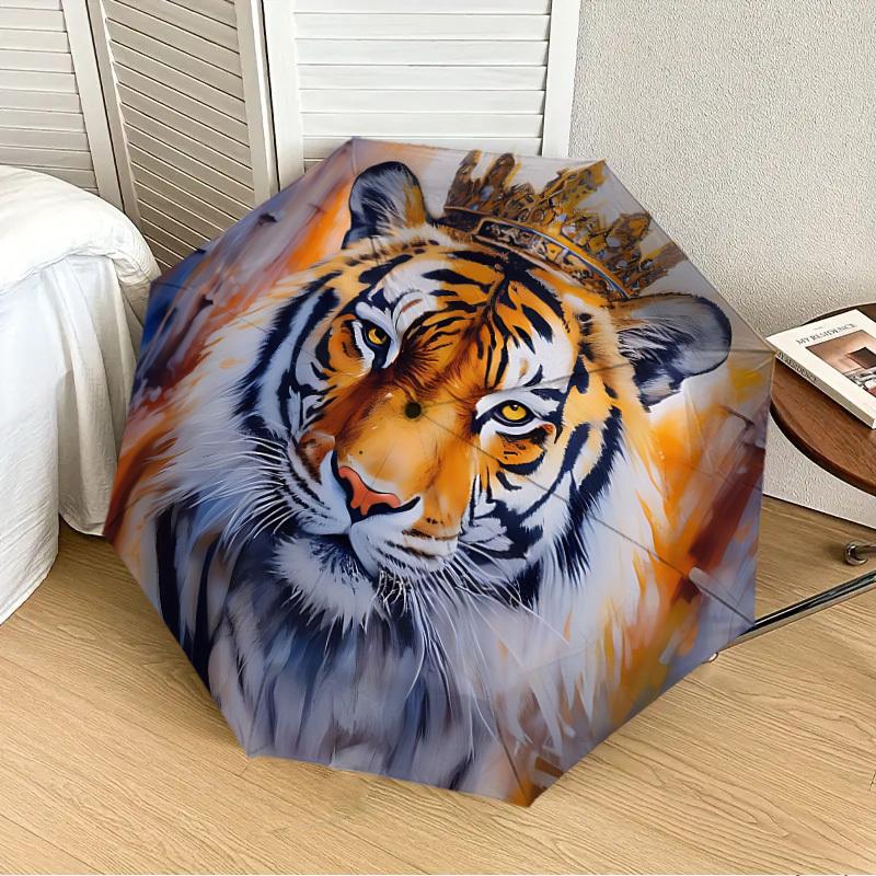 1PC Tiger Crown Print Automatic 8-Bone Folding Umbrella - Durable Polyester & Iron Frame,Userfriendly Operation yy250929159
1PC Tiger Crown Print Automatic 8-Bone Folding Umbrella - Durable Polyester & Iron Frame,Userfriendly Operation yy250929159