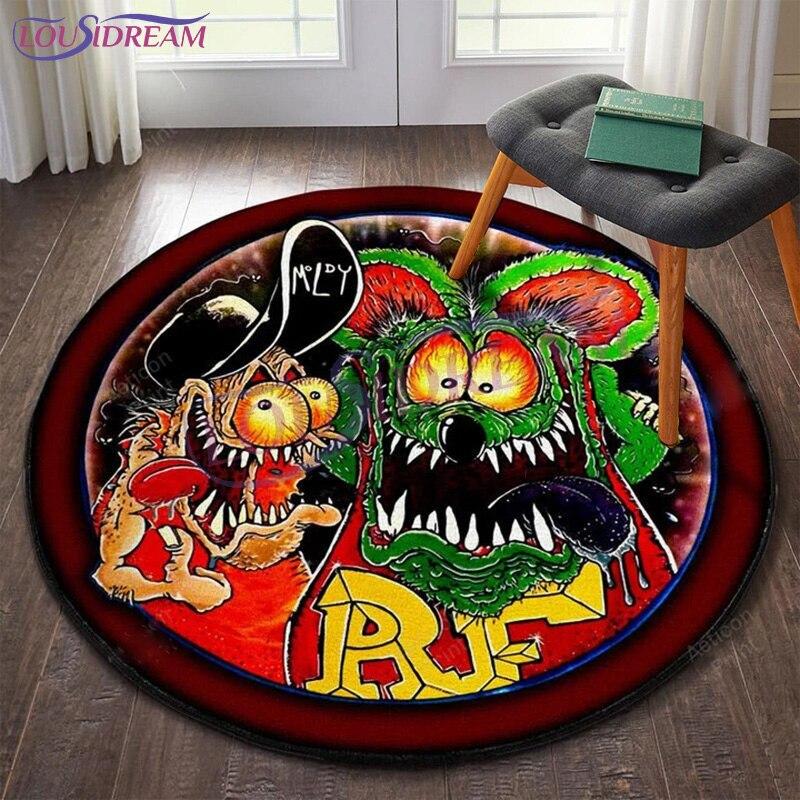 Retro Rat Fink Hot Rod Garage Round Rug, Personalized Art Decor Floor Mat, Non-Slip Washable Area Carpet for Bedroom & Office Diameter 60cm
Retro Rat Fink Hot Rod Garage Round Rug, Personalized Art Decor Floor Mat, Non-Slip Washable Area Carpet for Bedroom & Office Diameter 60cm