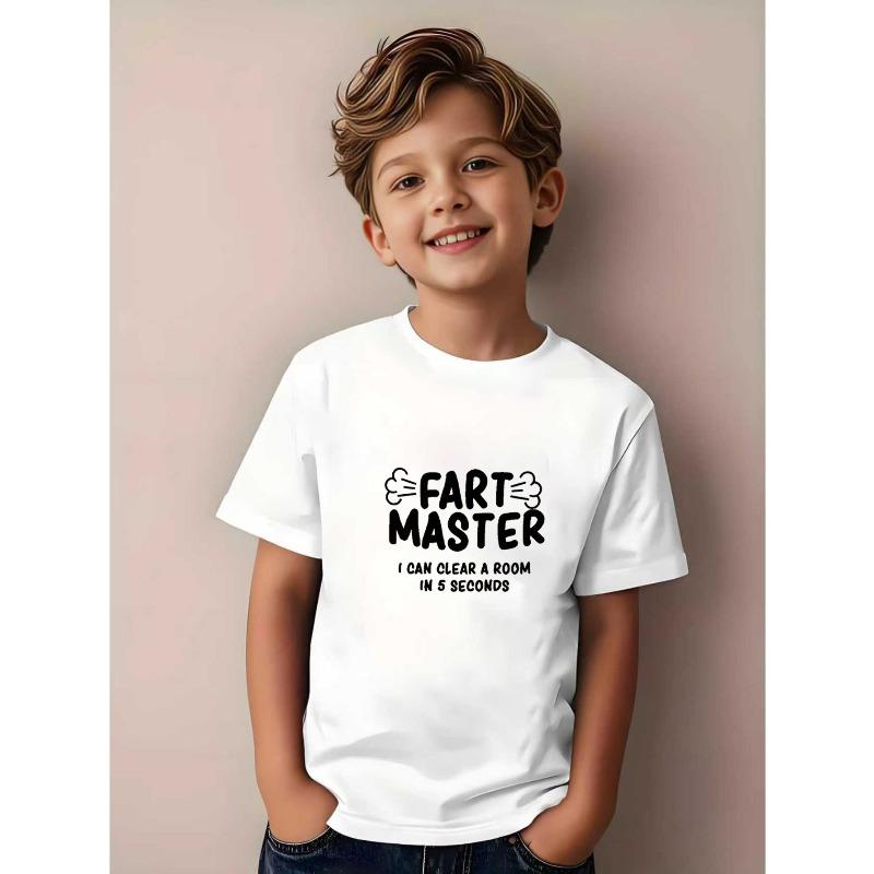 European sizes Master of Fart Print Short-Sleeve T-Shirt for Boys, Casual Round-Neck Pullover Top, Summer Clothing for Kids 164cm білий
European sizes Master of Fart Print Short-Sleeve T-Shirt for Boys, Casual Round-Neck Pullover Top, Summer Clothing for Kids 164cm білий