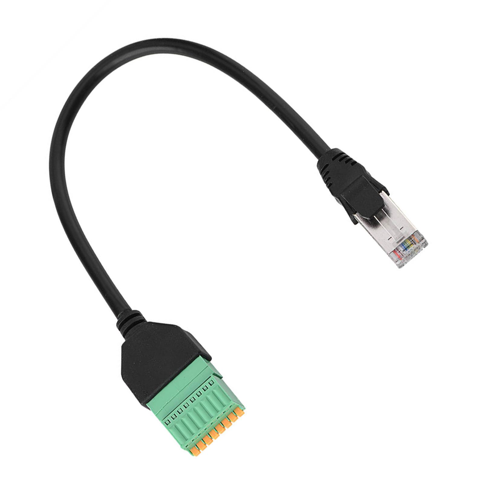 RJ45 Male Jack to 8 Pin Spring Connector Terminal Block Adapter Cable
RJ45 Male Jack to 8 Pin Spring Connector Terminal Block Adapter Cable