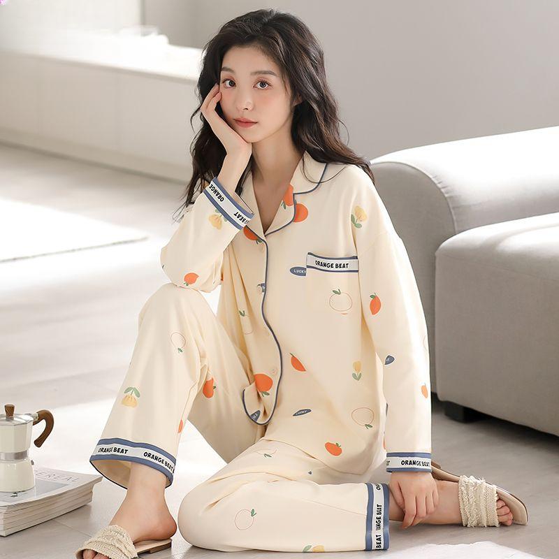 Новые хлопковые пижамы для женщин, весенние и осенние пижамы с длинными рукавами, кардиганы, свободные верхние костюмы, домашние костюмы 3XL
Новые хлопковые пижамы для женщин, весенние и осенние пижамы с длинными рукавами, кардиганы, свободные верхние костюмы, домашние костюмы 3XL
