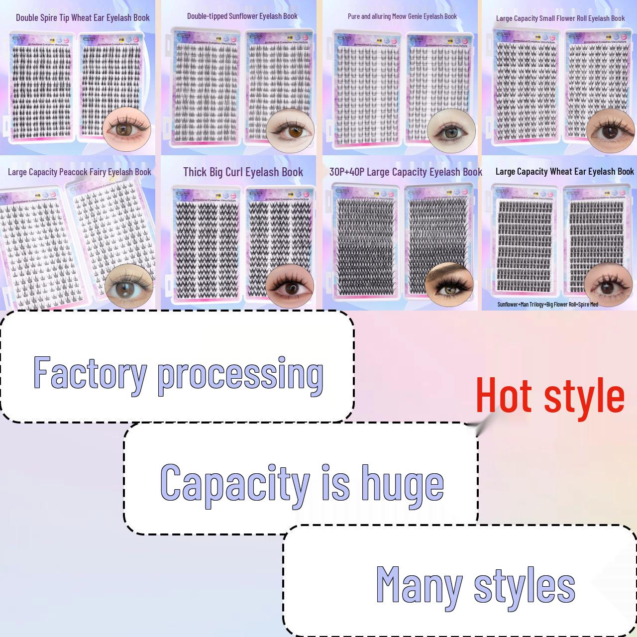 Eyelash Book: 32 Rows, 320 Clusters - Sunflower Trilogy, Cat Eye Effect, Natural & Thick, Hot-Selling Trend
Eyelash Book: 32 Rows, 320 Clusters - Sunflower Trilogy, Cat Eye Effect, Natural & Thick, Hot-Selling Trend