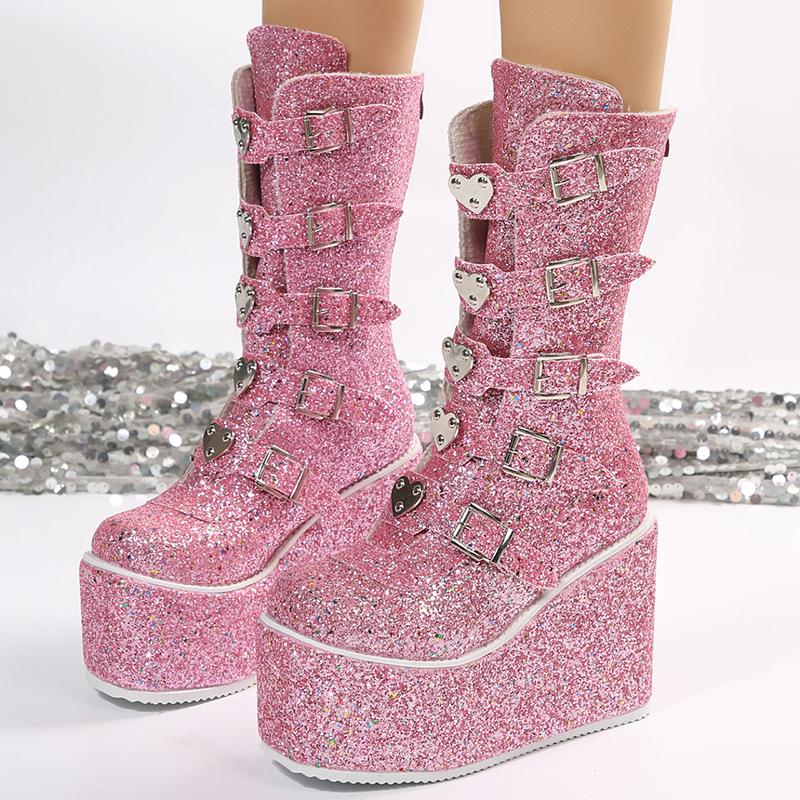 Модные блестящие толстые мотоциклетные ботинки на платформе с пайетками, женские панк-сапоги Y2K с пряжкой в форме сердца, женские 2024 года, туфли на танкетке, боты до середины голени, размер 43 39
Модные блестящие толстые мотоциклетные ботинки на платформе с пайетками, женские панк-сапоги Y2K с пряжкой в форме сердца, женские 2024 года, туфли на танкетке, боты до середины голени, размер 43 39