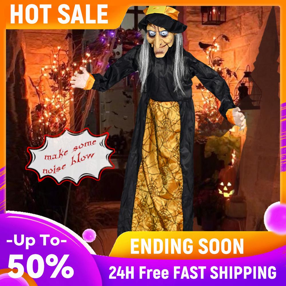 Halloween Hanging Animated Talking Witch with Sound & Action Voice Controlled W/ Light-up Red Eyes Ghost House Horror Decoration China Mainland
Halloween Hanging Animated Talking Witch with Sound & Action Voice Controlled W/ Light-up Red Eyes Ghost House Horror Decoration China Mainland