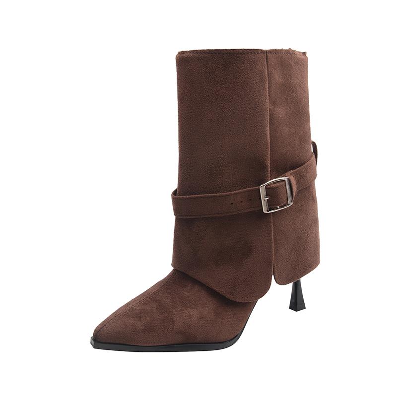 Suede Sleeve Stiletto Single Shoes Fashion Pointed Toe Belt Buckle Soft Sole Anti-Slip Wear-Resistant High Heels 40
Suede Sleeve Stiletto Single Shoes Fashion Pointed Toe Belt Buckle Soft Sole Anti-Slip Wear-Resistant High Heels 40