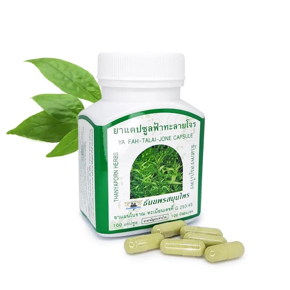 Thanyaporn Herbs Fa Talai Jone Тайські натуральні капсули від застуди, 100 капсул 1 pcs
Thanyaporn Herbs Fa Talai Jone Тайські натуральні капсули від застуди, 100 капсул 1 pcs