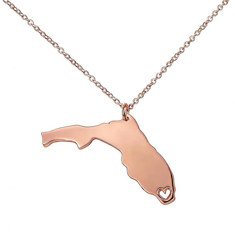 Silver Gold Plated Stainless Steel America State Map Necklace FL Florida Map Pendant Necklaces Jewelry рожевий колір золота
Silver Gold Plated Stainless Steel America State Map Necklace FL Florida Map Pendant Necklaces Jewelry рожевий колір золота