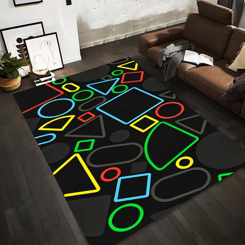 Geometric Pattern Area Rug with Colorful Neon Shapes on Black Background Suitable for use as an anti-slip for living room bedroom sofas 40x60cm( 15x23in )
Geometric Pattern Area Rug with Colorful Neon Shapes on Black Background Suitable for use as an anti-slip for living room bedroom sofas 40x60cm( 15x23in )