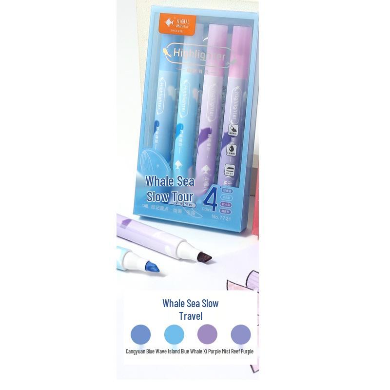 Little Fish Fluorescent Soft Tip Marker Set, Round Barrel, Axe Head, 4-Piece for Journaling & Marking. Oblique Tip
Little Fish Fluorescent Soft Tip Marker Set, Round Barrel, Axe Head, 4-Piece for Journaling & Marking. Oblique Tip