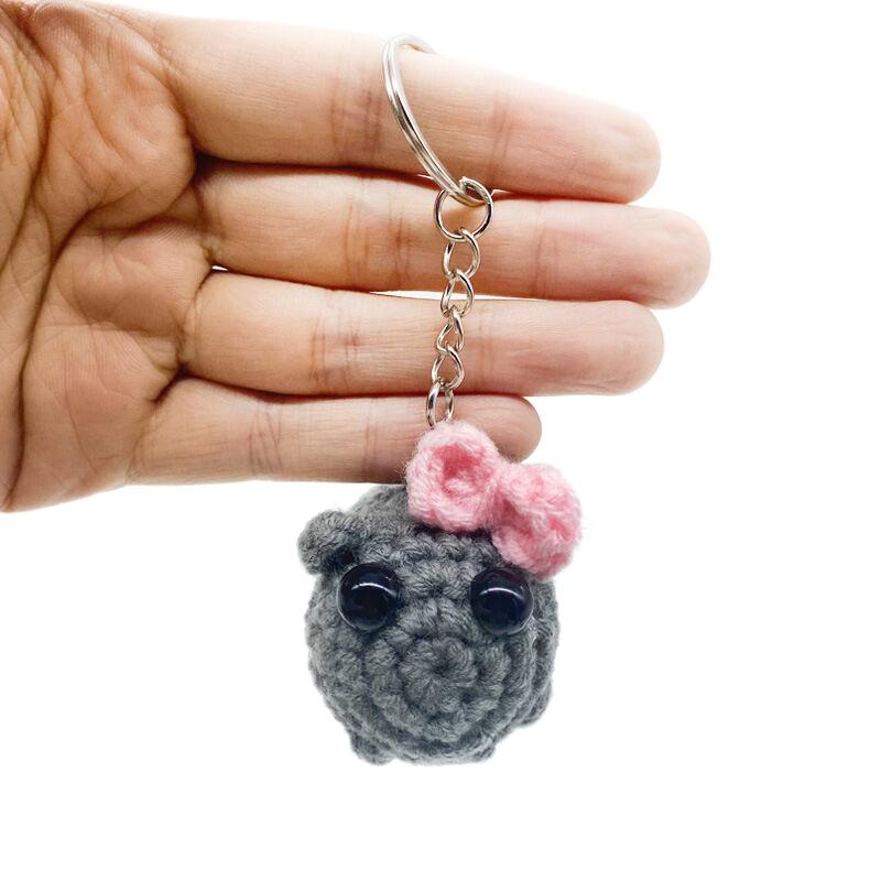 Sad Hamster Plush Keyring Cute Crochet Hamster With Bow Knitting Doll Keychain For Girls Bag Pendant Accessories A2
Sad Hamster Plush Keyring Cute Crochet Hamster With Bow Knitting Doll Keychain For Girls Bag Pendant Accessories A2