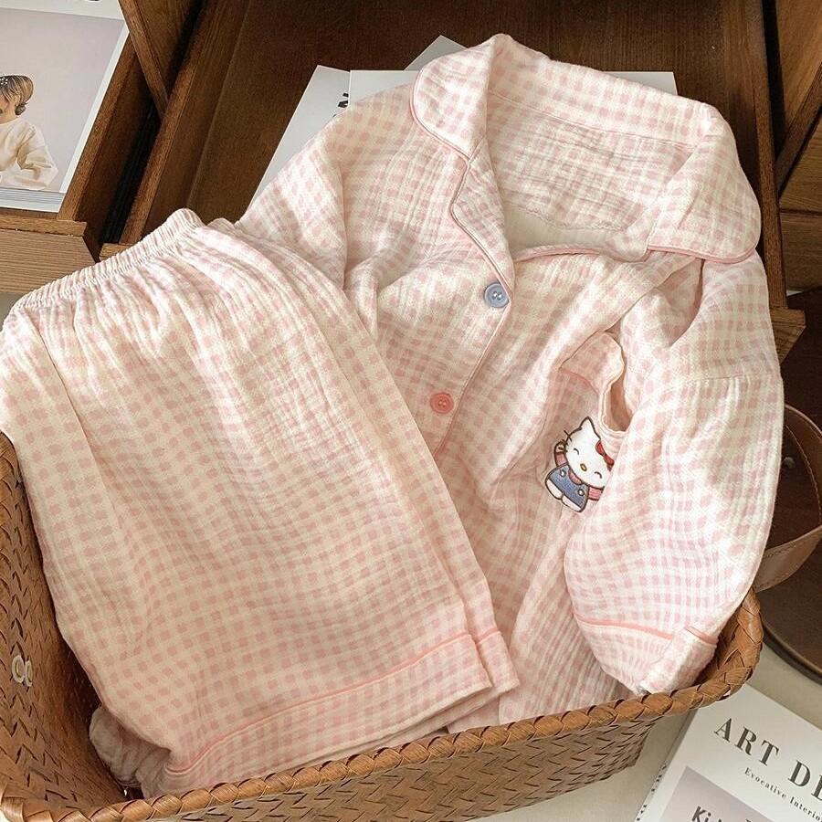 Soft cute princess style pocket Hello Kitty pajamas women s summer short-sleeved shorts set can be worn outside girl loungewear S
Soft cute princess style pocket Hello Kitty pajamas women s summer short-sleeved shorts set can be worn outside girl loungewear S