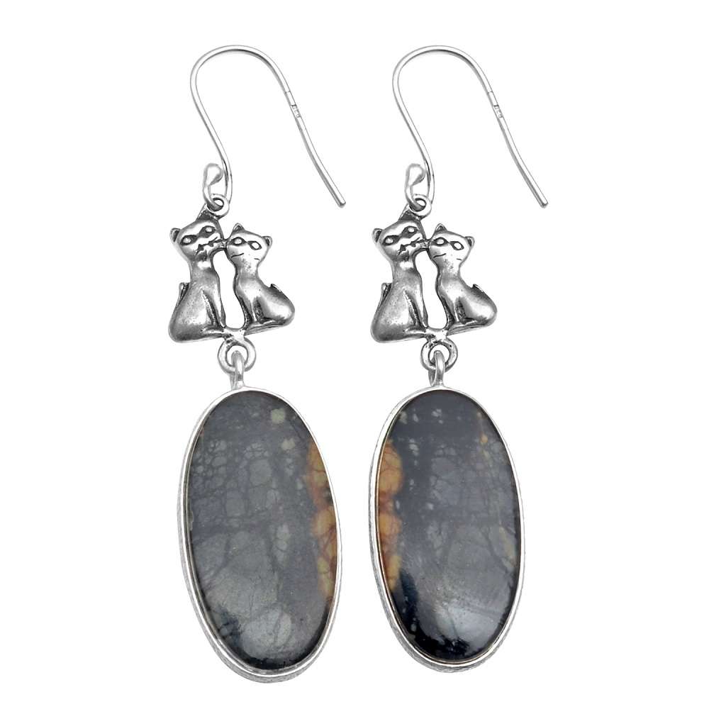 Piccasso Jasper Gemstone Earrings Solid 925 Sterling Silver Handmade Earrings Jewelry Gift For Women And Girls E-2905
Piccasso Jasper Gemstone Earrings Solid 925 Sterling Silver Handmade Earrings Jewelry Gift For Women And Girls E-2905