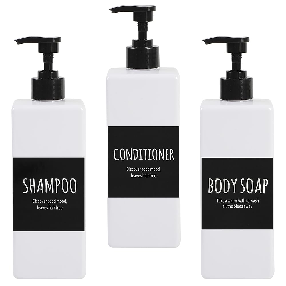 AllBright Shampoo Bottle Dispenser, Bottle Container, ShampooConditioner Refill, Stylish, Set of 3 (White)
AllBright Shampoo Bottle Dispenser, Bottle Container, ShampooConditioner Refill, Stylish, Set of 3 (White)