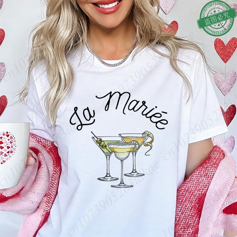 Future Bride Team Matching TShirts Womens Martini Glass Print Short Sleeve Tees French Bridal EVJF Party Bachelorette Blouses 4XL
Future Bride Team Matching TShirts Womens Martini Glass Print Short Sleeve Tees French Bridal EVJF Party Bachelorette Blouses 4XL