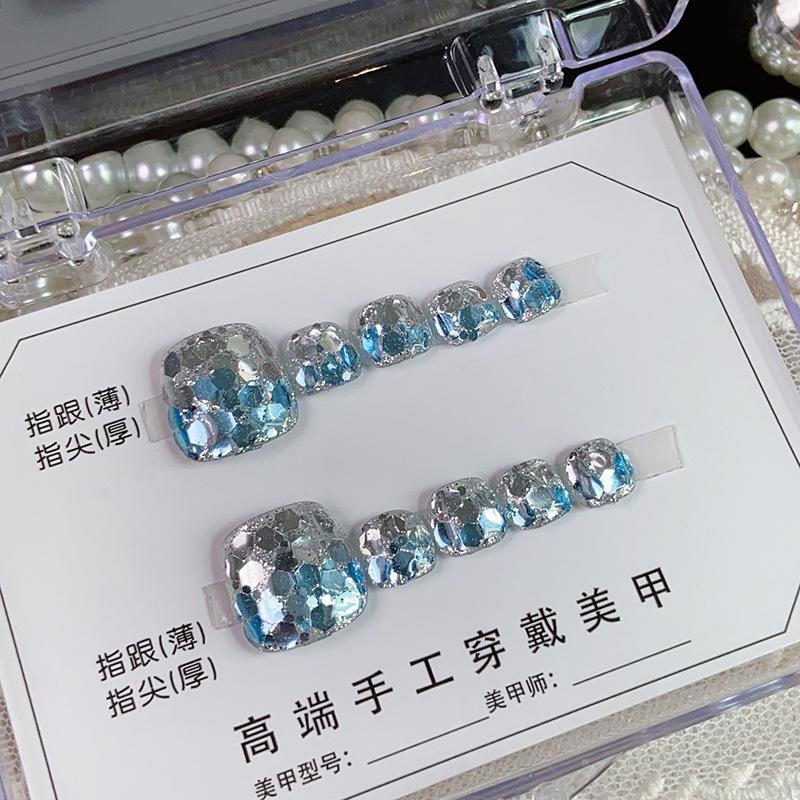 Handmade Wearable Toenail Patches with Bling Sequins and Removable Gel Nail Art Small
Handmade Wearable Toenail Patches with Bling Sequins and Removable Gel Nail Art Small