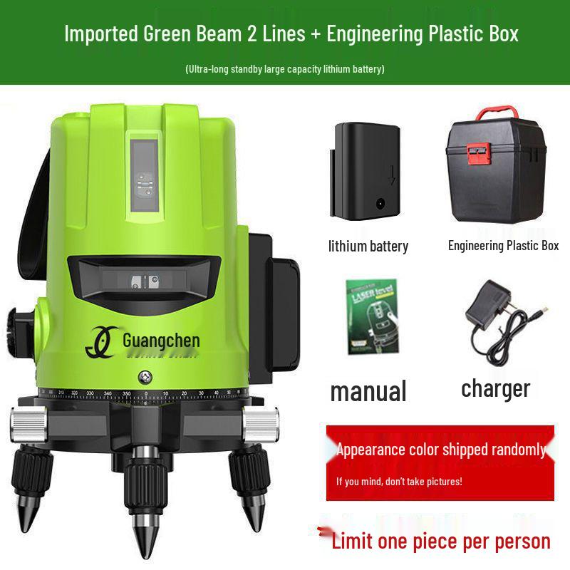 High Precision Auto-Leveling Laser Level - Green/Blue Light with 2, 3, or 5 Lines for Outdoor Use
High Precision Auto-Leveling Laser Level - Green/Blue Light with 2, 3, or 5 Lines for Outdoor Use
