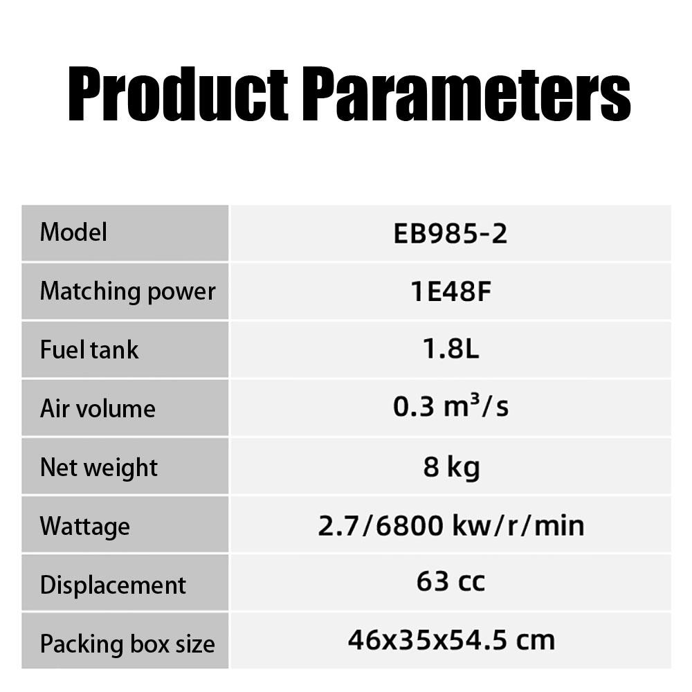 High Wind Volume Blower Petrol Blower Fire Blower Snow Blower Dust Remover Petrol Blower High Power Fire Extinguishing Blower without battery
High Wind Volume Blower Petrol Blower Fire Blower Snow Blower Dust Remover Petrol Blower High Power Fire Extinguishing Blower without battery