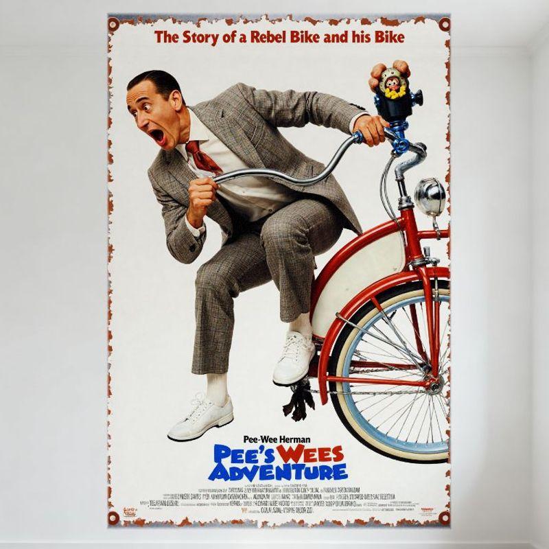 Pee Wee s Big Adventure Vintage Metal Tin Sign, Pee Wee Herman Bike Poster Retro Wall Decor for Man Cave Bar Home Cafe 20x30cm(7.8x11.8inch)
Pee Wee s Big Adventure Vintage Metal Tin Sign, Pee Wee Herman Bike Poster Retro Wall Decor for Man Cave Bar Home Cafe 20x30cm(7.8x11.8inch)