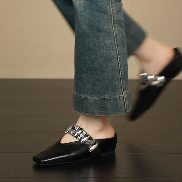 Sheepskin version~ 5cm niche square head half slippers V-mouth metal word with slope heel outer wear bag head cool slippers 39 чорний
Sheepskin version~ 5cm niche square head half slippers V-mouth metal word with slope heel outer wear bag head cool slippers 39 чорний