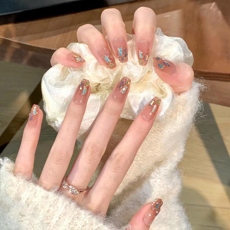 Handmade Ice Transparent Gradient Nails with Flashy Diamonds - Removable INS Style Tips UV Gel Glue Set
Handmade Ice Transparent Gradient Nails with Flashy Diamonds - Removable INS Style Tips UV Gel Glue Set