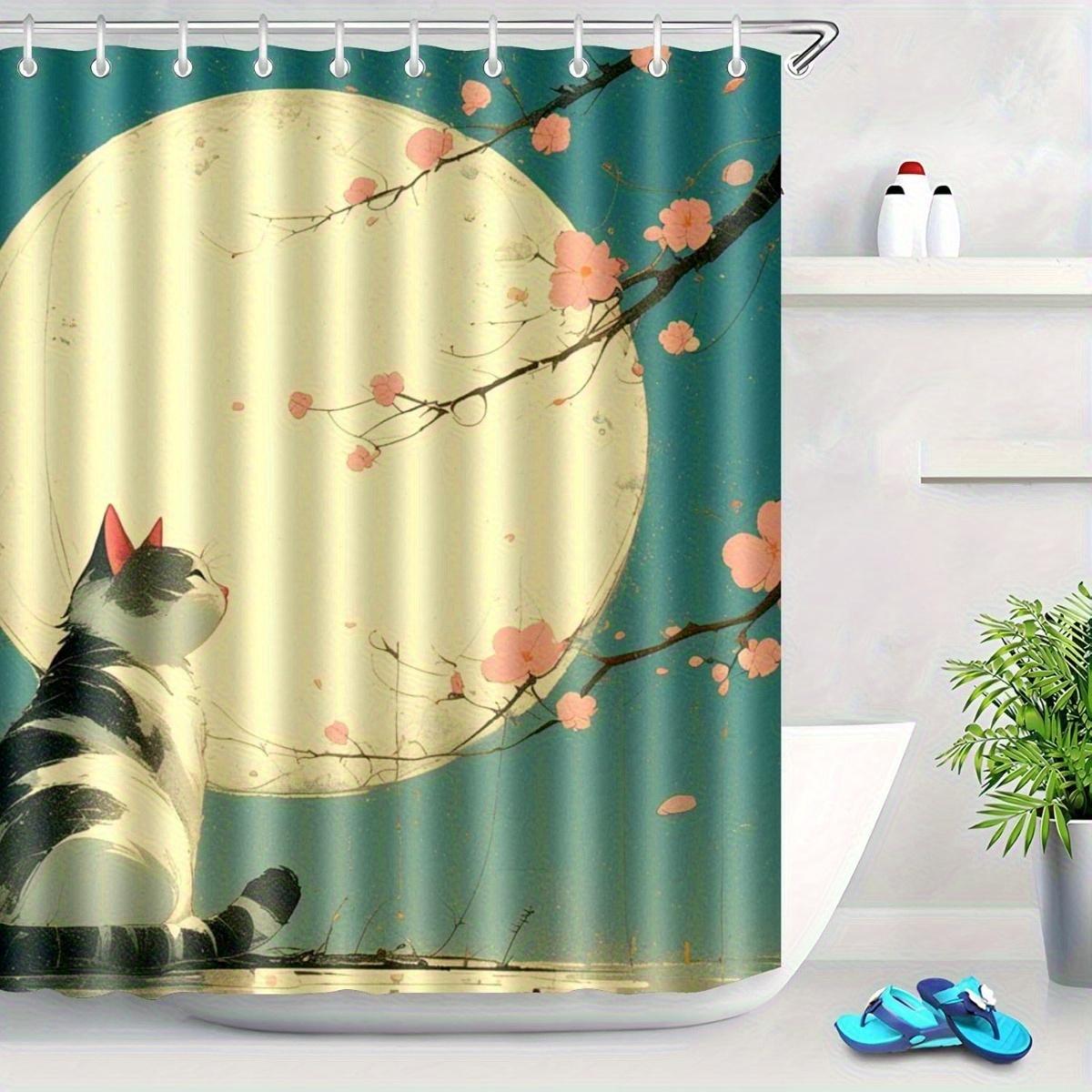 Surfing Cat Shower Curtain- Durable Polyester Bathroom Decor With Non-Fade Easy Clean Design, Includes Hooks, Stylish Animal The W60H190(CM)-1 Pcs
Surfing Cat Shower Curtain- Durable Polyester Bathroom Decor With Non-Fade Easy Clean Design, Includes Hooks, Stylish Animal The W60H190(CM)-1 Pcs