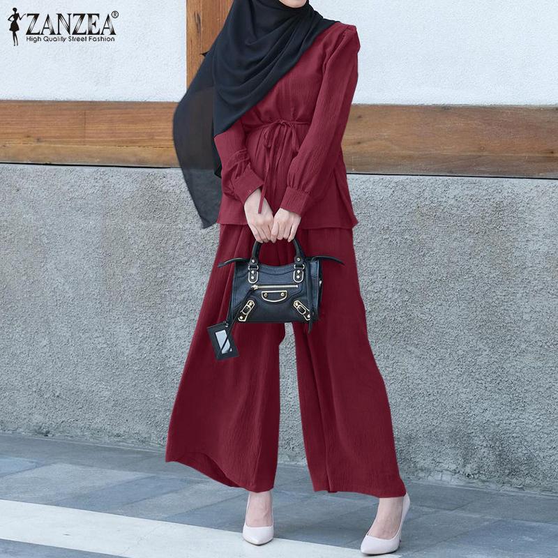 ZANZEA Ретро-наряды, женская блузка и брюки, повседневный комплект из двух предметов — стильная сезонная мода для женщин 
ZANZEA Ретро-наряды, женская блузка и брюки, повседневный комплект из двух предметов — стильная сезонная мода для женщин