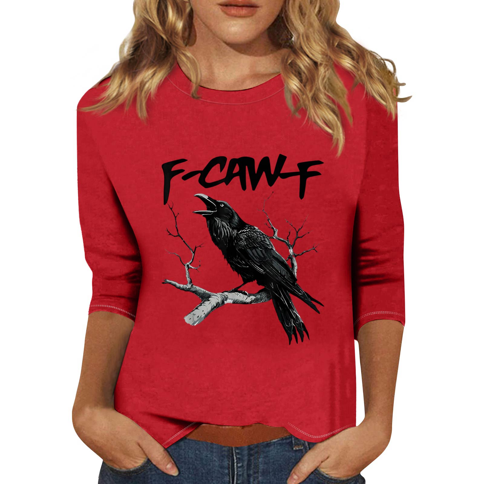 Women s Fashion Casual Three-Quarter Sleeve Printed Neck T-Shirt Top XXL красный
Women s Fashion Casual Three-Quarter Sleeve Printed Neck T-Shirt Top XXL красный