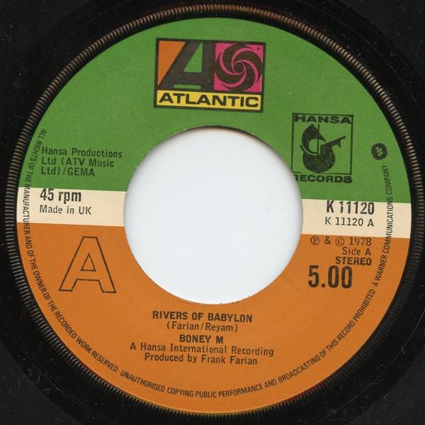 7inch Record BONEY M. - Rivers Of Babylon K11120 Atlantic 1978 US Dance & Electronica Used
7inch Record BONEY M. - Rivers Of Babylon K11120 Atlantic 1978 US Dance & Electronica Used