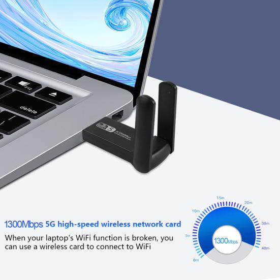 USB Wi-Fi, сумісний з Bluetooth адаптер, 1300 Мбіт/с, 2,4/5 ГГц, дводіапазонний бездротовий зовнішній приймач, міні-ключ Wi-Fi Sets
USB Wi-Fi, сумісний з Bluetooth адаптер, 1300 Мбіт/с, 2,4/5 ГГц, дводіапазонний бездротовий зовнішній приймач, міні-ключ Wi-Fi Sets
