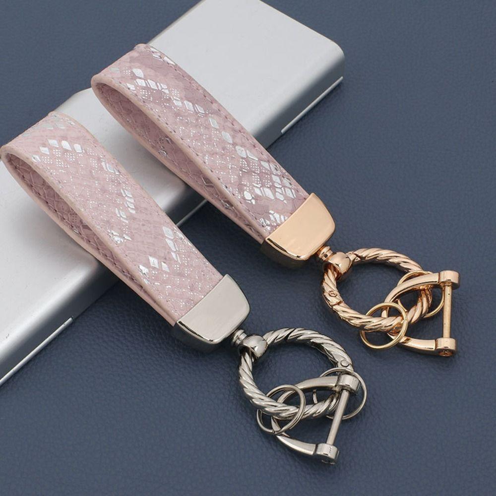 Snake Scale Texture Leather Car Keyring Threaded Buckle Leather Rope Keychain Auto Car Accessories Gold Buckle
Snake Scale Texture Leather Car Keyring Threaded Buckle Leather Rope Keychain Auto Car Accessories Gold Buckle