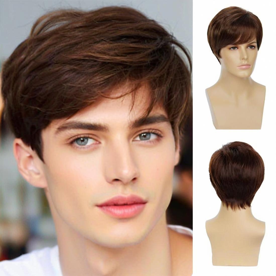 Чоловічий коричневий косий чубчик синтетичне волосся повне покриття голови чорний
Чоловічий коричневий косий чубчик синтетичне волосся повне покриття голови чорний