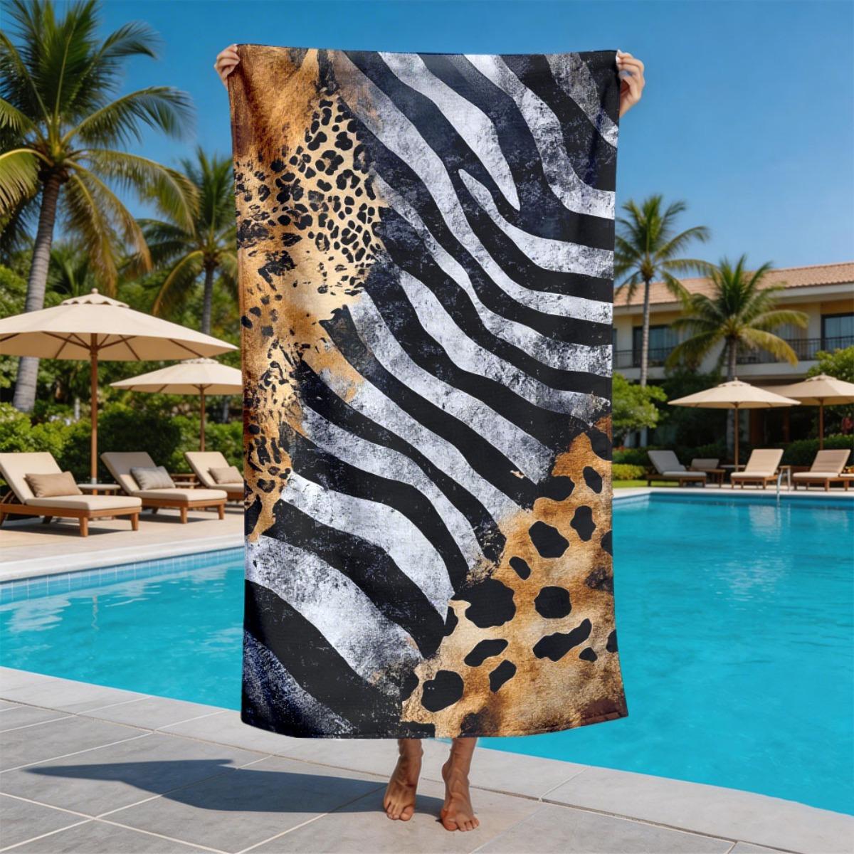 Patchwork animal pattern polyester microfiber beach towel is highly absorbent, suitable for swimming and beach outings W40*H60(CM)
Patchwork animal pattern polyester microfiber beach towel is highly absorbent, suitable for swimming and beach outings W40*H60(CM)