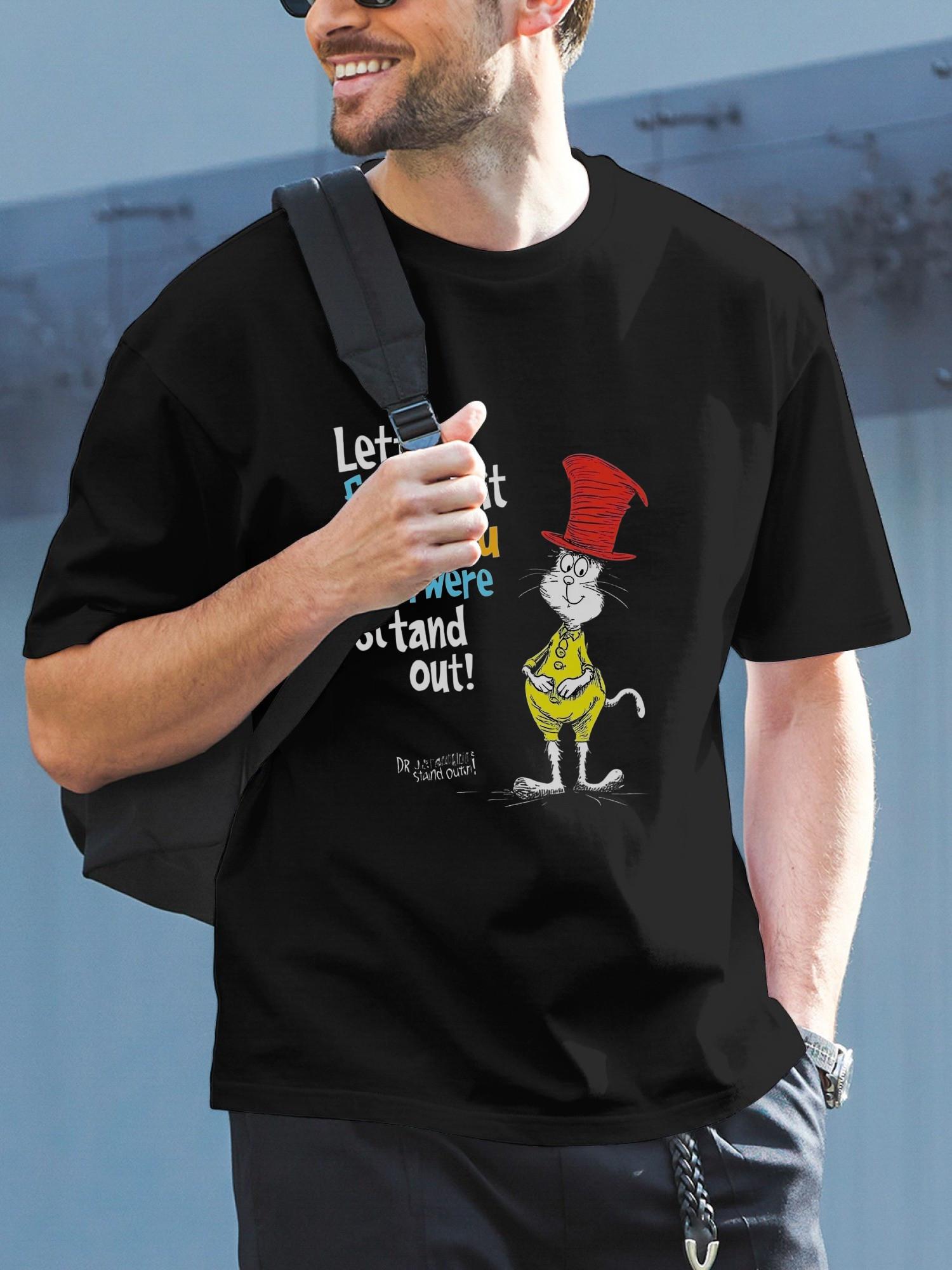 1pc Dr. Seuss The Cat in the Hat Graphic T-shirt - Black 180g Cotton Crew Neck Short Sleeve Tee with Bold Colorful Letter Print XXXXL
1pc Dr. Seuss The Cat in the Hat Graphic T-shirt - Black 180g Cotton Crew Neck Short Sleeve Tee with Bold Colorful Letter Print XXXXL