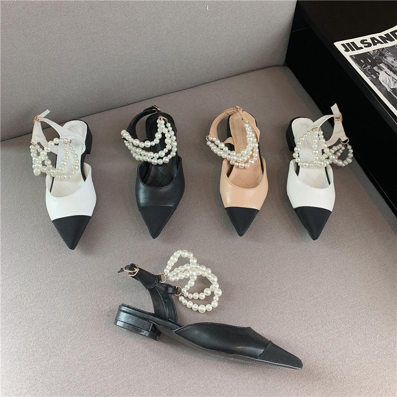 Xiaoxiang pearl chain bag head sandals autumn new color matching pointed flat bottom celebrity flat heel single shoes 35 білий
Xiaoxiang pearl chain bag head sandals autumn new color matching pointed flat bottom celebrity flat heel single shoes 35 білий