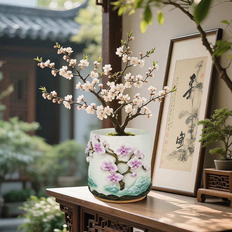 Thickened Large-Diameter Resin Flower Pot 3D Pattern Plum Blossom Orchid Emerald Courtyard Garden Desktop Decoration орхидейный
Thickened Large-Diameter Resin Flower Pot 3D Pattern Plum Blossom Orchid Emerald Courtyard Garden Desktop Decoration орхидейный