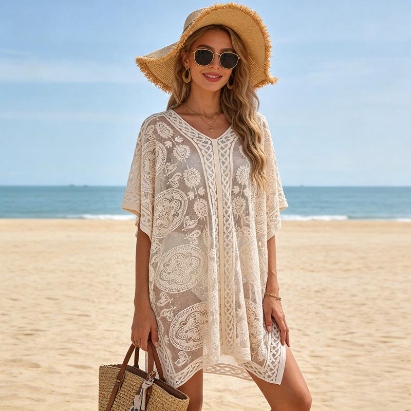 New loose lace sexy blouse seaside beach skirt bikini sunscreen shirt women бежевий
New loose lace sexy blouse seaside beach skirt bikini sunscreen shirt women бежевий