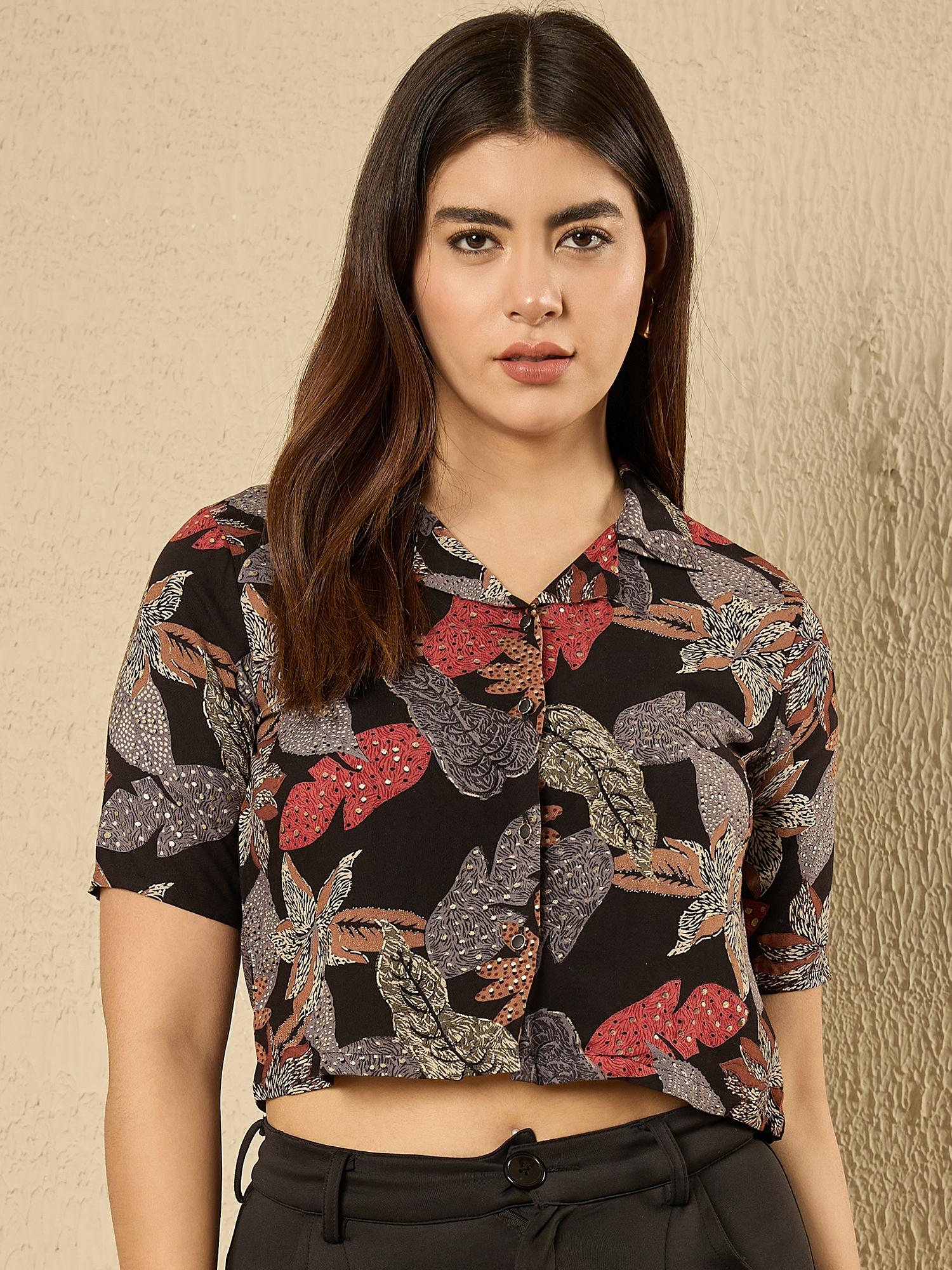 Women Cuban Collar Abstract Printed Casual Shirt in Black Color XXL чорний
Women Cuban Collar Abstract Printed Casual Shirt in Black Color XXL чорний