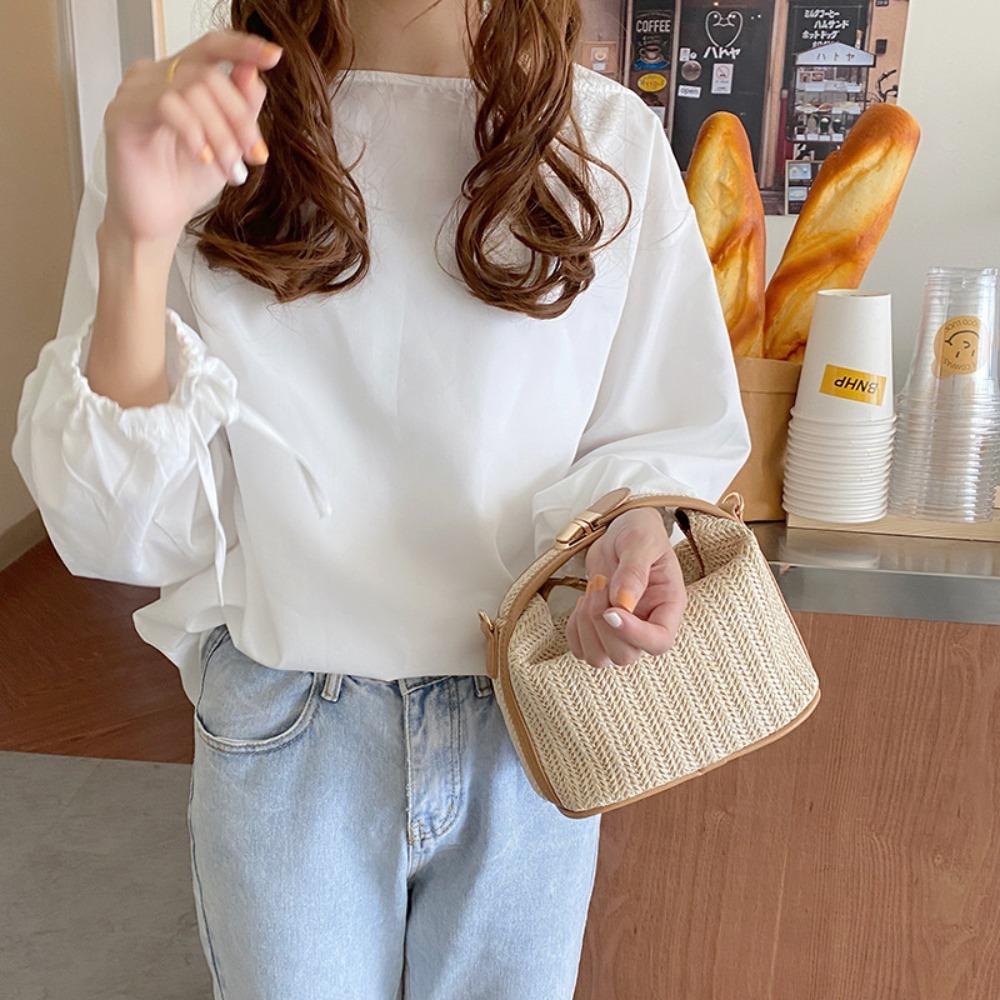 Weaving Straw Splicing Handbag Handmade Single Shoulder Bag Handhold Crossbody Sling Bag Summer коричневый
Weaving Straw Splicing Handbag Handmade Single Shoulder Bag Handhold Crossbody Sling Bag Summer коричневый