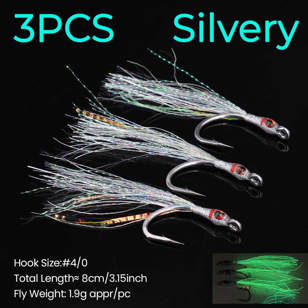 #4/0 Saltwater Tuna Fly Fishing Lures - UV Flash Streamer Feather Hooks for GT Kingfish, Minnow Lure Big Game Artificial Bait
#4/0 Saltwater Tuna Fly Fishing Lures - UV Flash Streamer Feather Hooks for GT Kingfish, Minnow Lure Big Game Artificial Bait