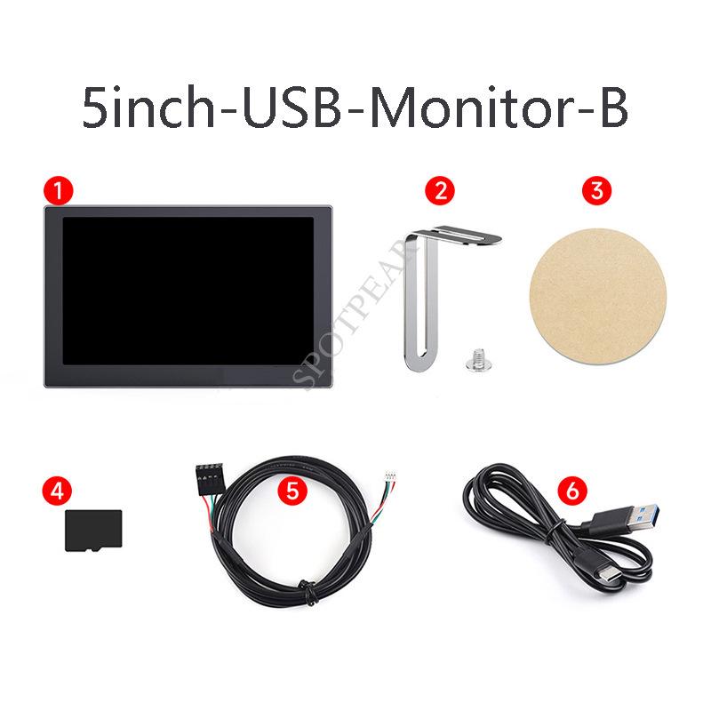 5-дюймовий IPS-дисплей USB-підекран з RGB-підсвічуванням і звукознімачем, роздільна здатність 800×480 чорний
5-дюймовий IPS-дисплей USB-підекран з RGB-підсвічуванням і звукознімачем, роздільна здатність 800×480 чорний