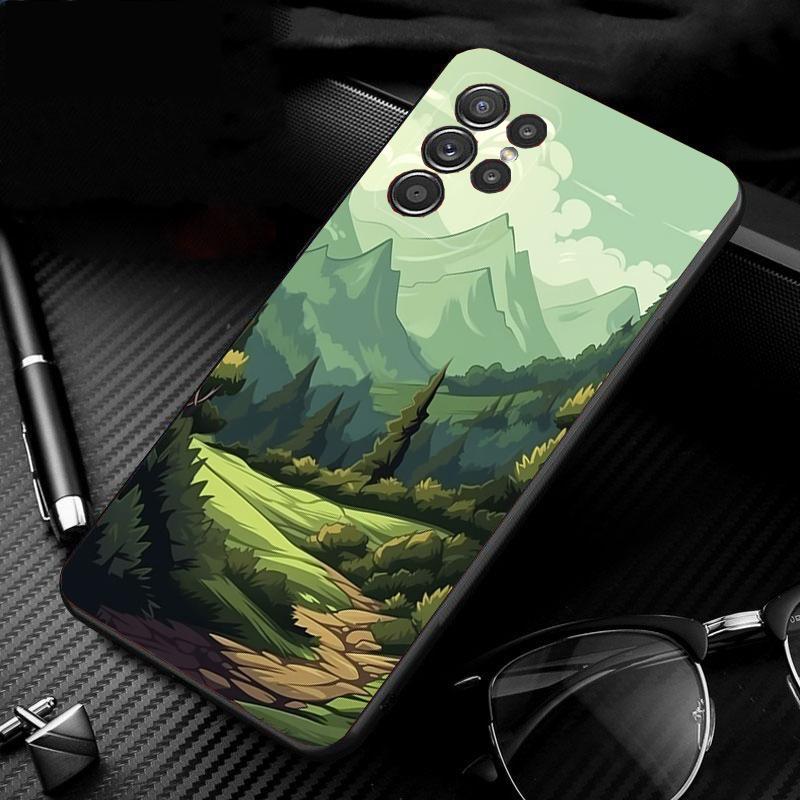 Чехол для телефона с пейзажем, лесом и облаком для Samsung A35 A55 A54 A15 A25 A05s A05 A22 A24 A52 A33 A34 M34 M14 M54 M23 A15