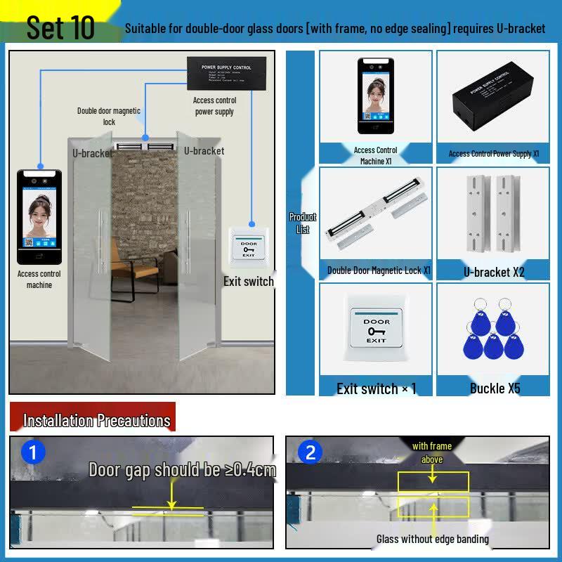 Office Facial Recognition Access Control System CN plug (adapter included)
Office Facial Recognition Access Control System CN plug (adapter included)
