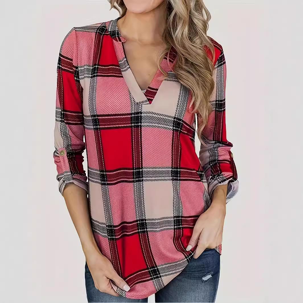 2025 New Large Size Women s Top Plaid Printed V-Neck Long Sleeve Plaid Top 1XL красный
2025 New Large Size Women s Top Plaid Printed V-Neck Long Sleeve Plaid Top 1XL красный