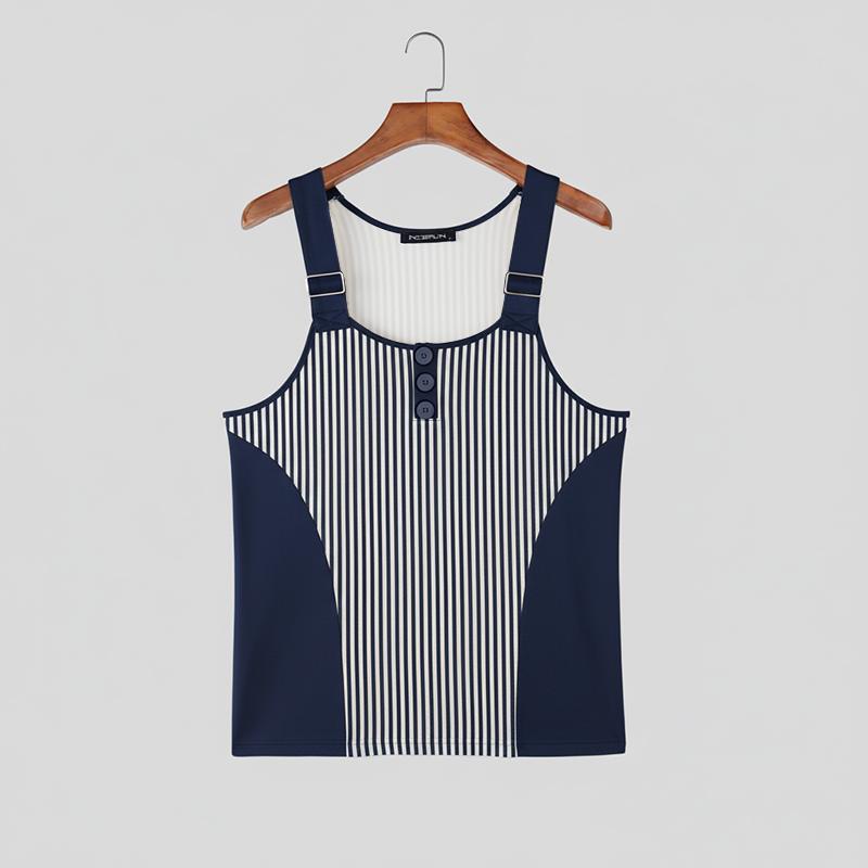 INCERUN Men Summer Sleeveless Striped Casual Sport Tank Tops Vest 2XL темно-синього кольору
INCERUN Men Summer Sleeveless Striped Casual Sport Tank Tops Vest 2XL темно-синього кольору