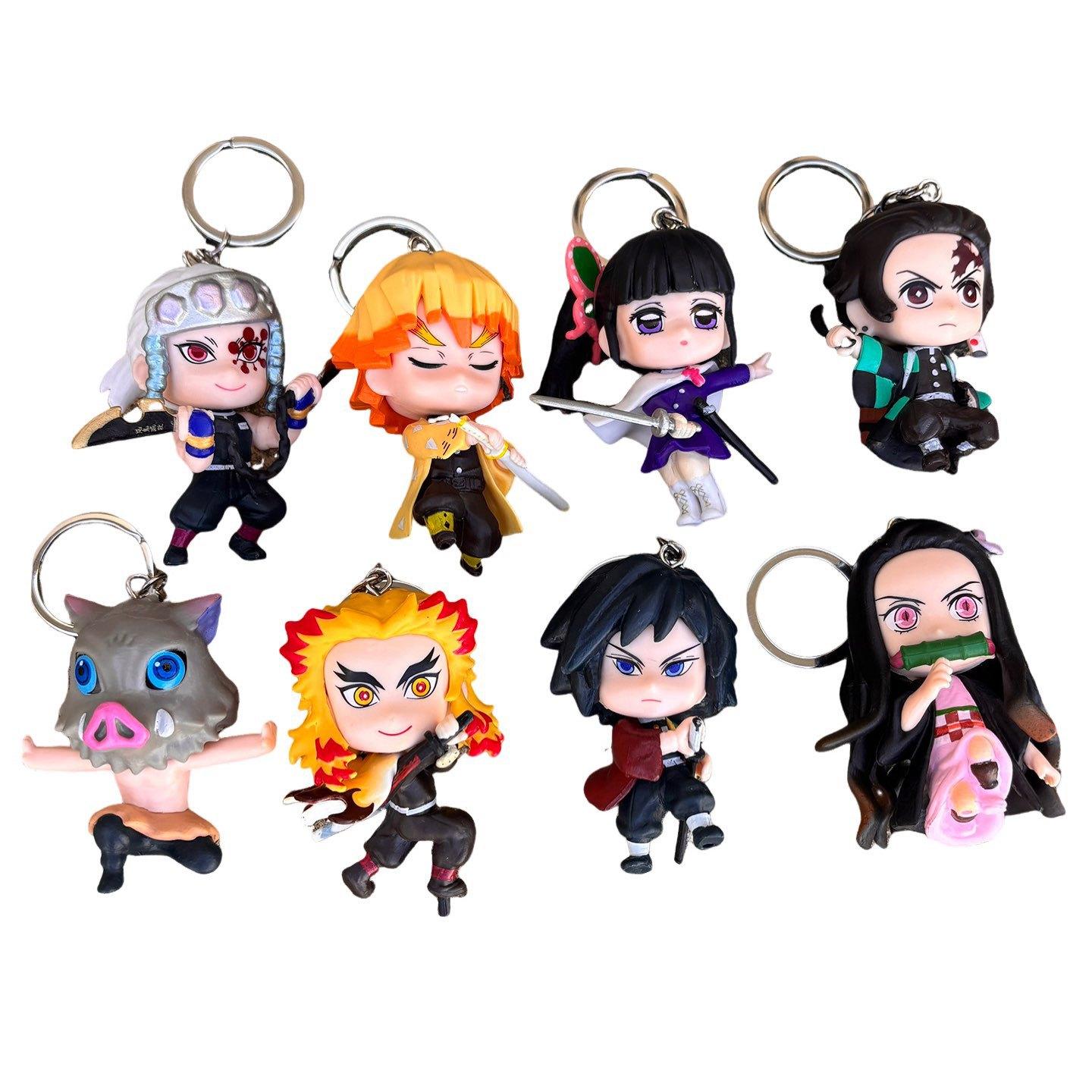 New 8pcs/set Demon Slayer Anime Peripheral Figure Keychain Nezuko Zenitsu Cartoon Character Ornament Accessories
New 8pcs/set Demon Slayer Anime Peripheral Figure Keychain Nezuko Zenitsu Cartoon Character Ornament Accessories