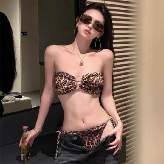 2025 Leopard Print Strappy Backless Bikini - European & American INS Style Large леопард друку кольору
2025 Leopard Print Strappy Backless Bikini - European & American INS Style Large леопард друку кольору