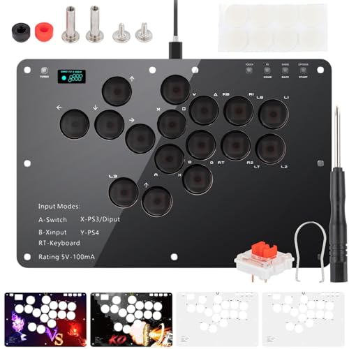 Leverless Arcade Stick Controller 16 Buttons, RP2040 Compatible, Compatible with All Platforms, Easy Shoryuken PS4 Controller, Fighting Game Pad, Ze
Leverless Arcade Stick Controller 16 Buttons, RP2040 Compatible, Compatible with All Platforms, Easy Shoryuken PS4 Controller, Fighting Game Pad, Ze