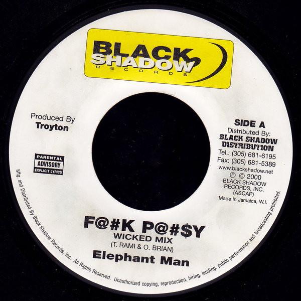 7inch Record ELEPHANT MAN - F@#k P@#$y MASX06 Black Shadow Re 2000 US Reggae, Ska & Dub Used
7inch Record ELEPHANT MAN - F@#k P@#$y MASX06 Black Shadow Re 2000 US Reggae, Ska & Dub Used
