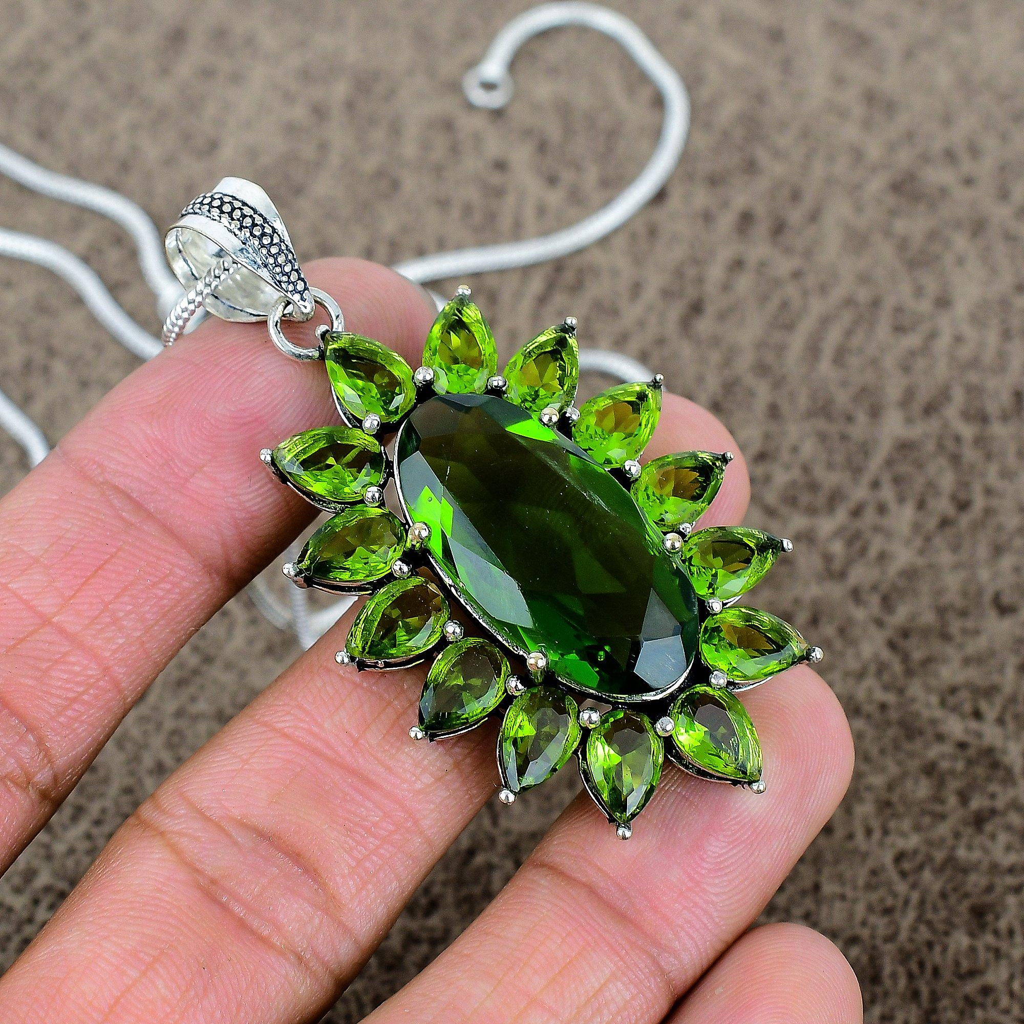 Peridot Gemstone Handmade 925 Sterling Silver Jewelry Pendant 2.48 KKG-286
Peridot Gemstone Handmade 925 Sterling Silver Jewelry Pendant 2.48 KKG-286