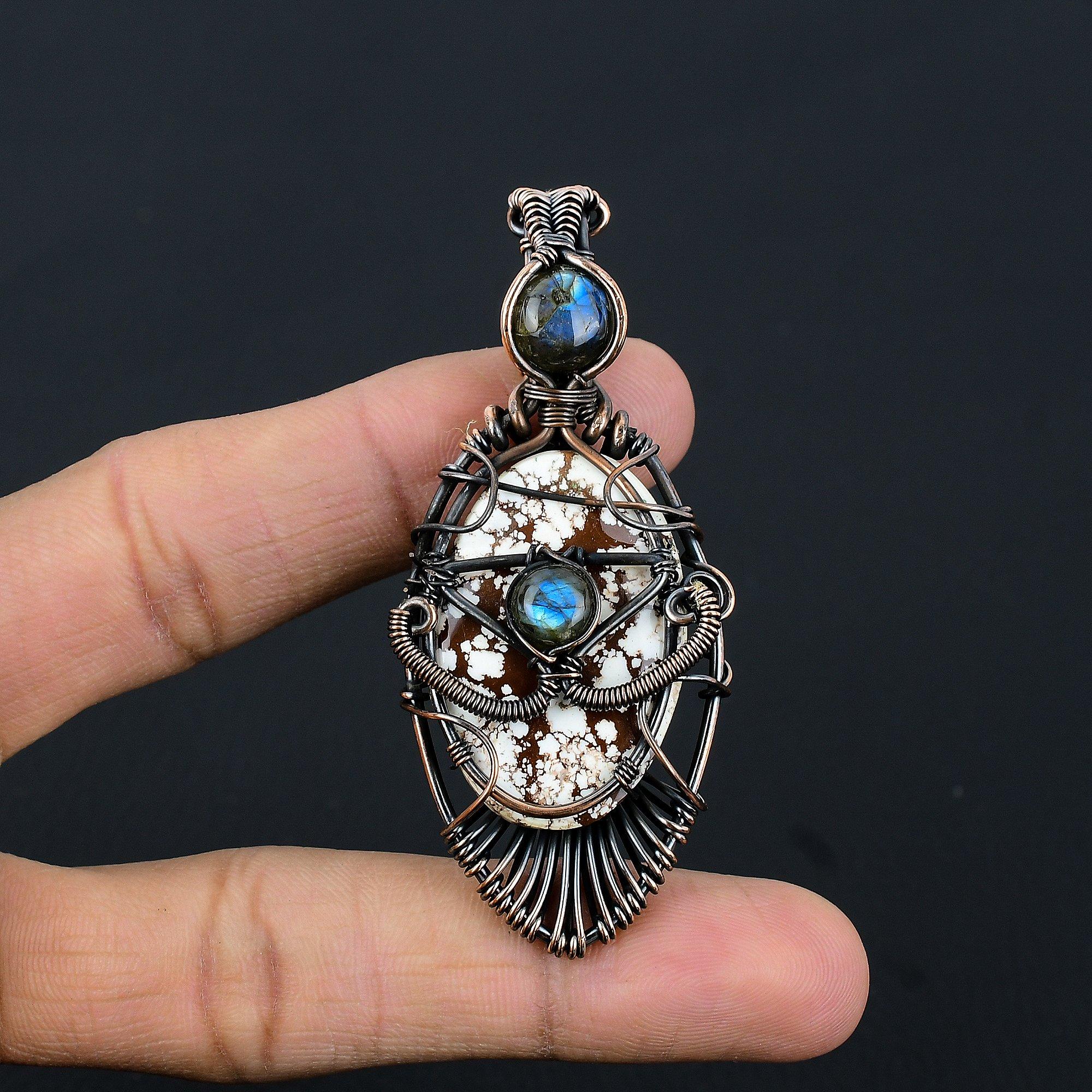 Wild Horse & Labradorite Pendant Gemstone Jewelry, 999 Copper Wire Wrapped Handmade Pendant, Latest Design Jewelry 2.55 Inches
Wild Horse & Labradorite Pendant Gemstone Jewelry, 999 Copper Wire Wrapped Handmade Pendant, Latest Design Jewelry 2.55 Inches